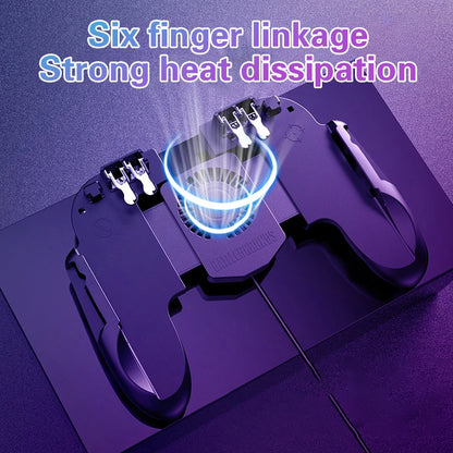 H10 Gaming Handheld Grip Game Controller Joystick Gamepad For Pubg Trigger Cooling Fan Cooler Phone USB Powered 5000mAh Battery