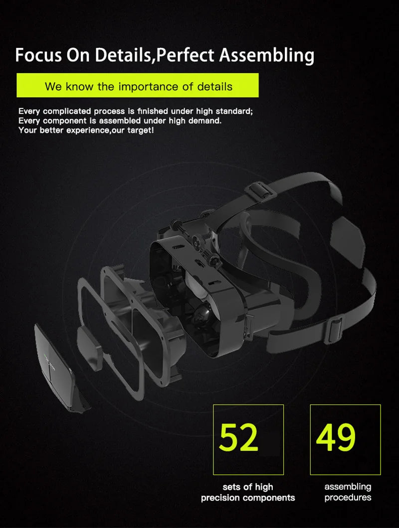 Xiaomi G10 4K Giant Screen Virtual Reality 3D Glasses Google Cardboard Box VR Helmet for 4.7-7" Phone Game Controller Player