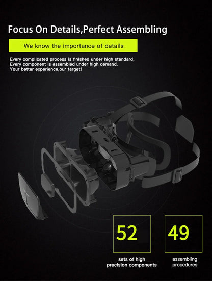 Xiaomi G10 4K Giant Screen Virtual Reality 3D Glasses Google Cardboard Box VR Helmet for 4.7-7" Phone Game Controller Player