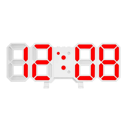 3D LED Digital Clock Wall Decor Glowing Night Mode 3 Alarms Electronic Table Clock Time Temperature Wall Clock for Living Room