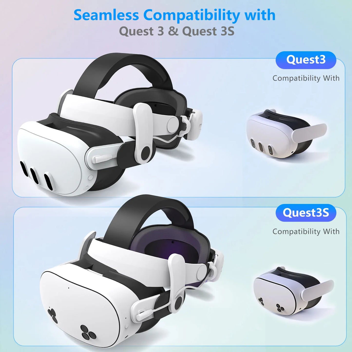 for Meta quest3/Quest 3s VR Elite Head Strap Can be used Enjoy super long battery life with a 12,000mAh capacity