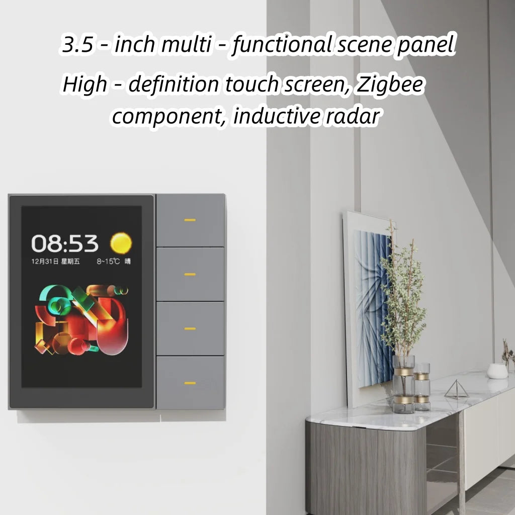 F3Pro Tuya Smart Central Control Switch, ZigBee Wall Switch, Home Automation Wireless Lighting Control System