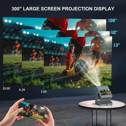 Projecteur 650 ANSI 4K HD 1080P mise au point automatique Android 12 Wifi6 BT5.2 Portable vidéo extérieure projecteur de cinéma