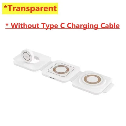 3-in-1 Charging Station Foldable Wireless Charger For Magsafe iPhone 16/15/14/13/12 Apple Watch 10/9/8 AirPods Pro Fast Chargers